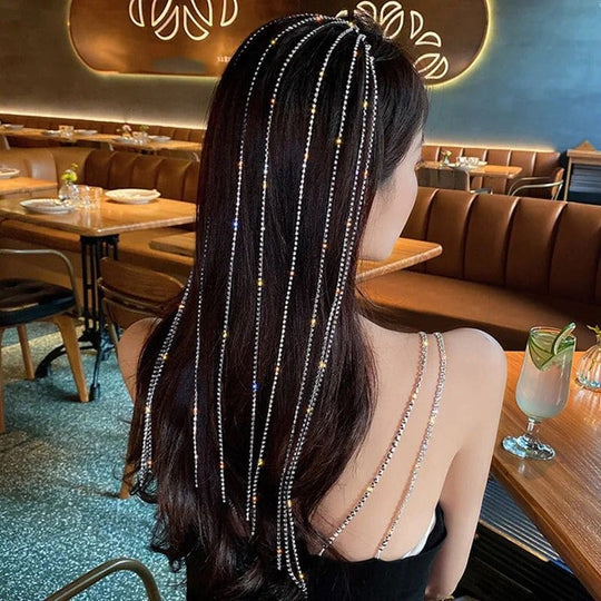 Girls Rhinestone Tessel Hairs Chain
